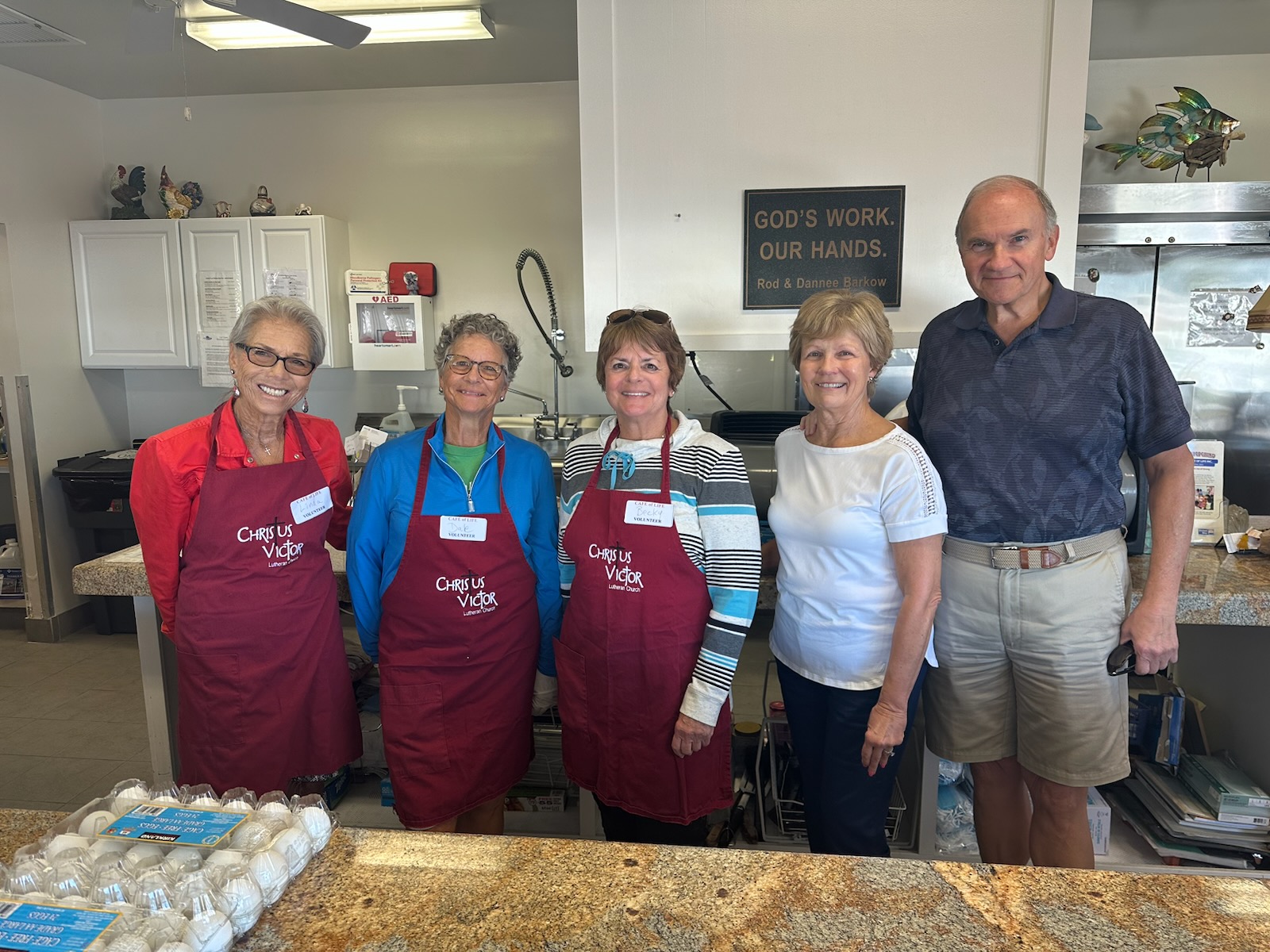 cafe of life christus victor members prepare meals feed hungry